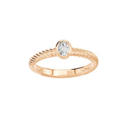Bague de fiançailles diamant naturel ovale 0.20 carat or rose Octavia